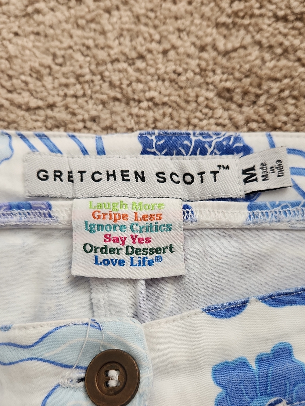 Gretchen Scott Floral Pants Medium Bohemian Cottagecore Cotton Blend Botanical - Picture 5 of 5